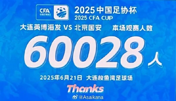 60028名观赛人群  观看大连英博VS北京国安赛事   创