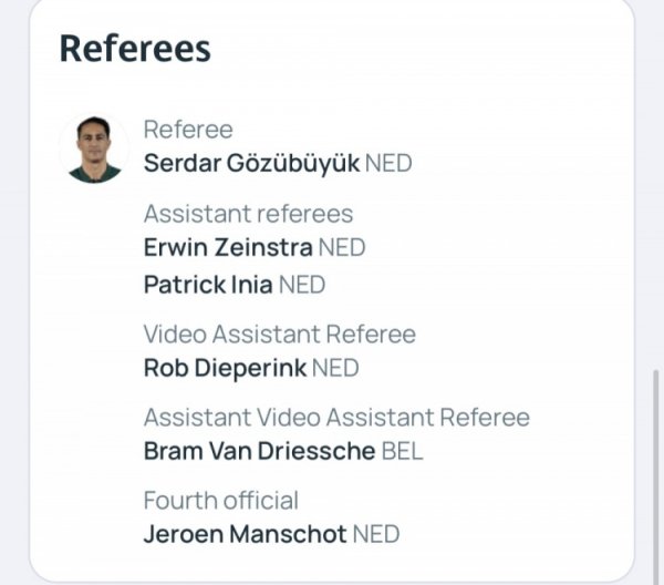 欧冠黄潜vs曼城裁判    名单：荷兰裁判    戈祖比尤克