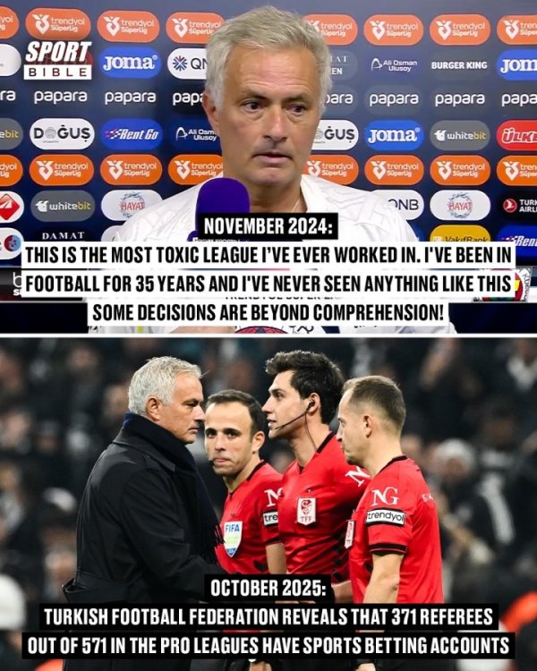 根烂透了❗️土耳其足协官方：150名裁判    下注博彩被停